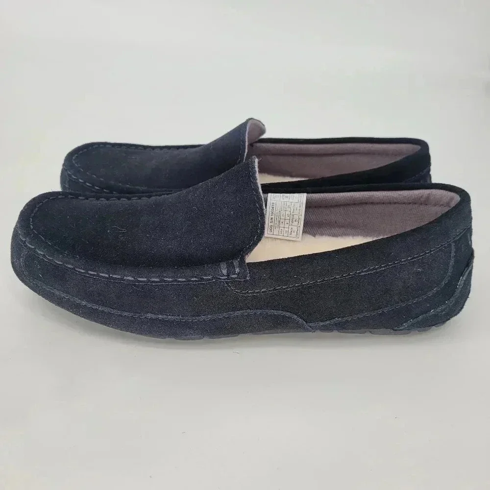 NEW Ugg black Alder Faux Shearling Lined Suede Slipper all season size 10
